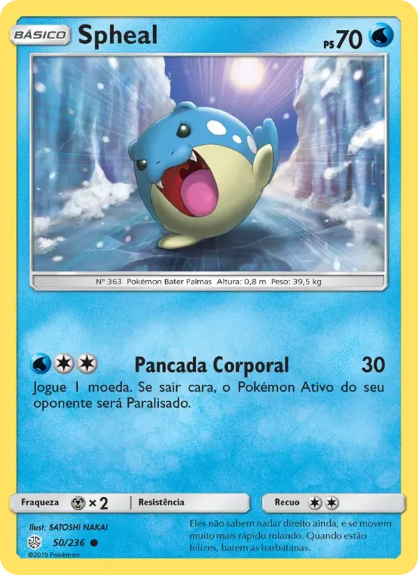Spheal — Eclipse Cósmico 50 Portuguese Pokémon card