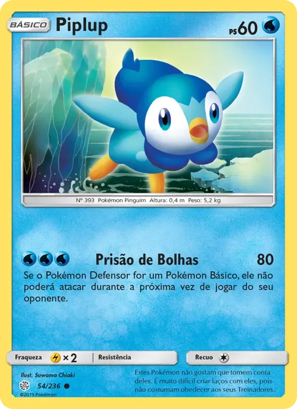 Piplup — Eclipse Cósmico 54 Portuguese Pokémon card
