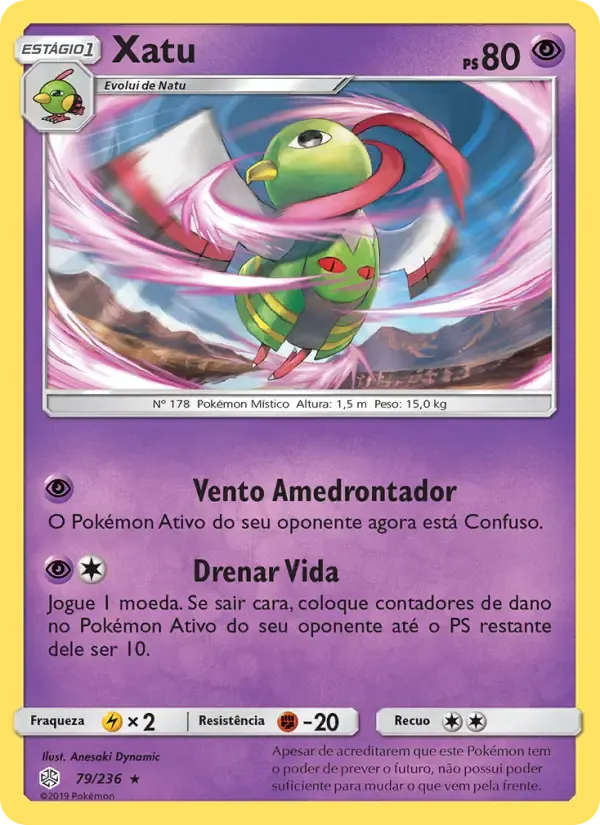 Xatu — Eclipse Cósmico 79 Portuguese Pokémon card