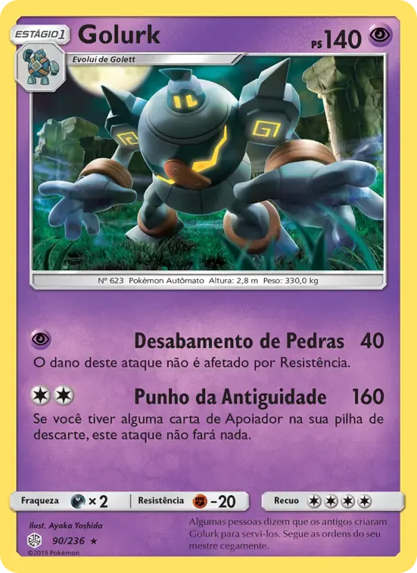 Golurk — Eclipse Cósmico 90 Portuguese Pokémon card