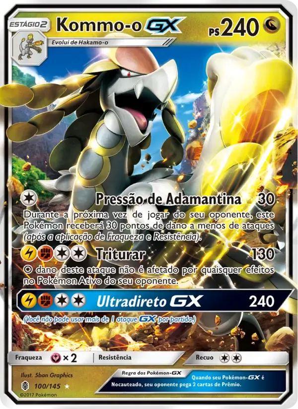 Kommo-o GX — Guardiões Ascendentes 100 Portuguese Pokémon card