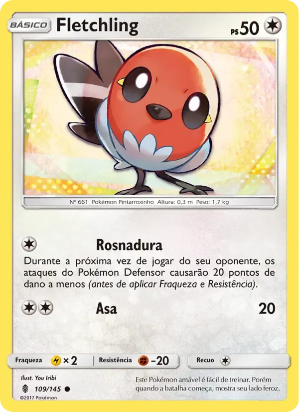 Fletchling — Guardiões Ascendentes 109 Portuguese Pokémon card