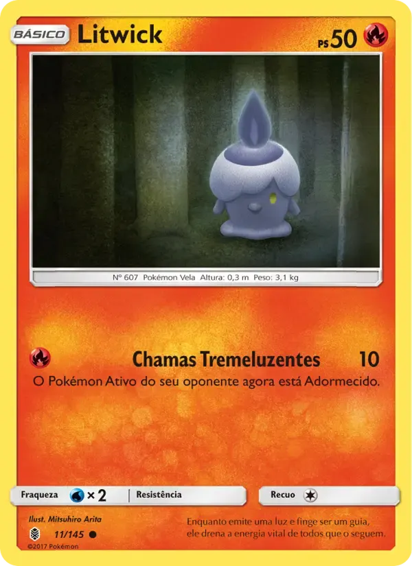 Litwick — Guardiões Ascendentes 11 Portuguese Pokémon card