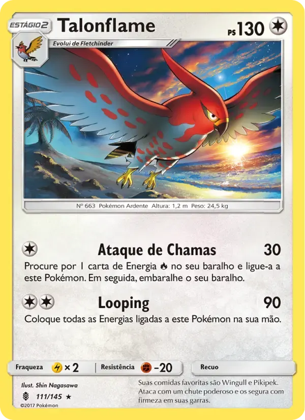 Talonflame — Guardiões Ascendentes 111 Portuguese Pokémon card