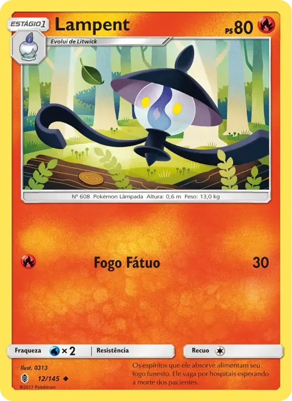 Lampent — Guardiões Ascendentes 12 Portuguese Pokémon card
