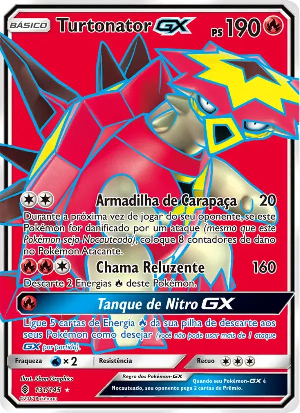 Turtonator GX — Guardiões Ascendentes 131 Portuguese Pokémon card