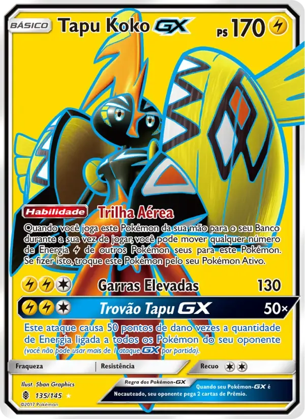 Tapu Koko GX — Guardiões Ascendentes 135 Portuguese Pokémon card