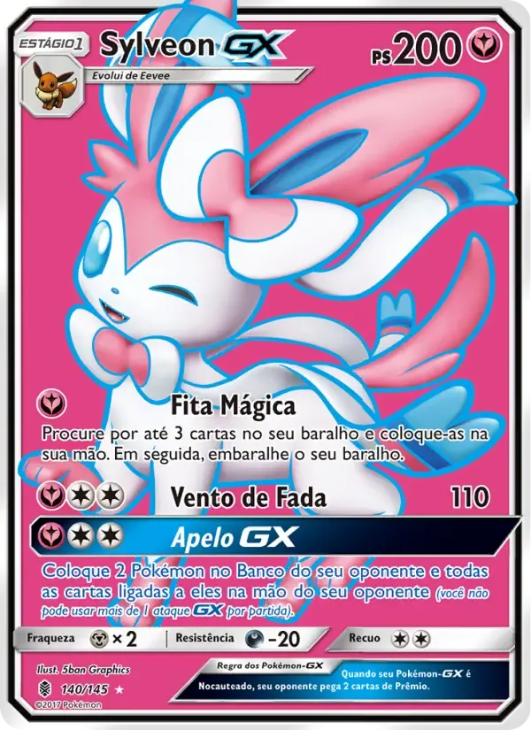 Sylveon GX — Guardiões Ascendentes 140 Portuguese Pokémon card