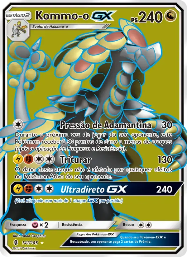 Kommo-o GX — Guardiões Ascendentes 141 Portuguese Pokémon card