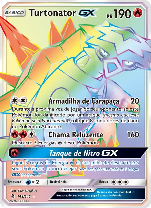 Turtonator GX — Guardiões Ascendentes 148 Portuguese Pokémon card