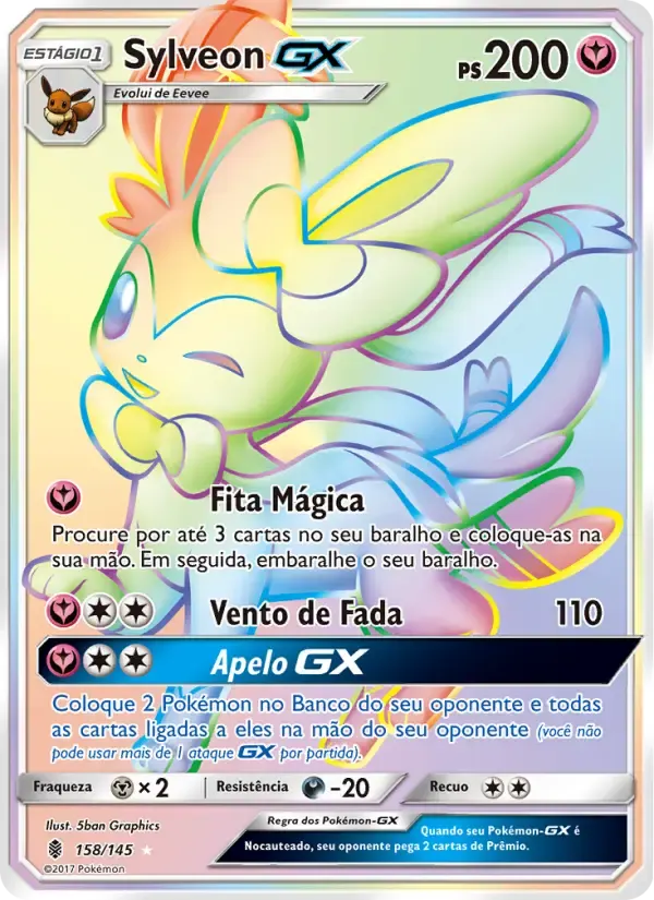Sylveon GX — Guardiões Ascendentes 158 Portuguese Pokémon card