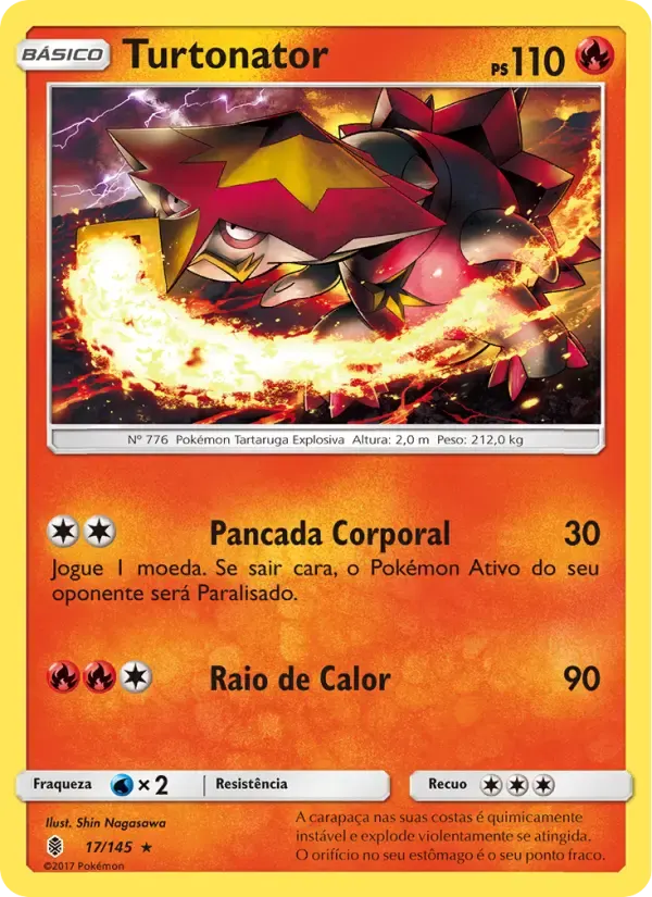 Turtonator — Guardiões Ascendentes 17 Portuguese Pokémon card