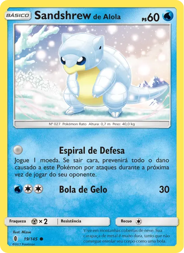 Sandshrew de Alola — Guardiões Ascendentes 19 Portuguese Pokémon card