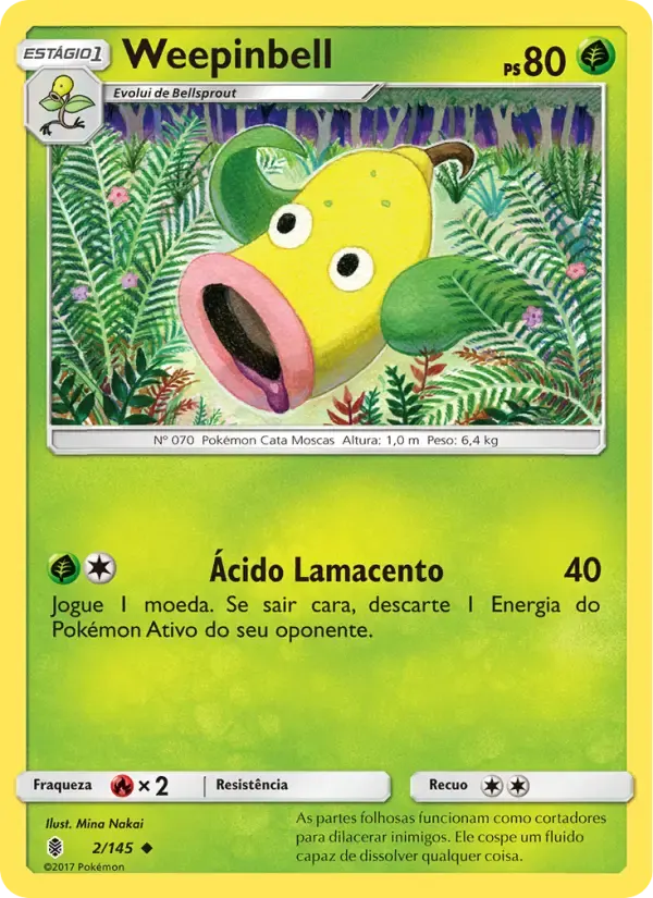 Weepinbell — Guardiões Ascendentes 2 Portuguese Pokémon card