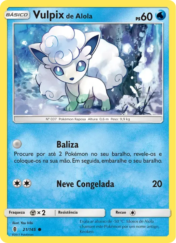 Vulpix de Alola — Guardiões Ascendentes 21 Portuguese Pokémon card