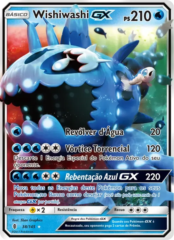 Wishiwashi GX — Guardiões Ascendentes 38 Portuguese Pokémon card