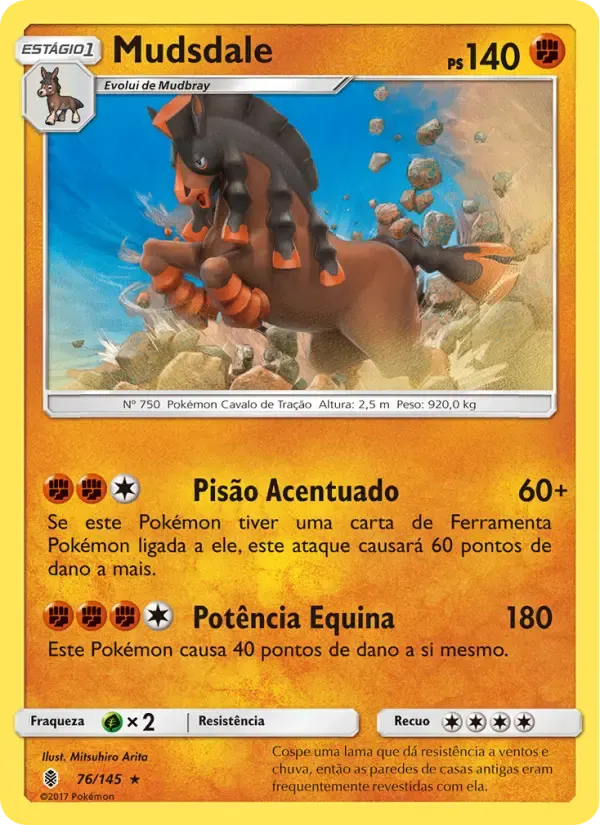 Mudsdale — Guardiões Ascendentes 76 Portuguese Pokémon card