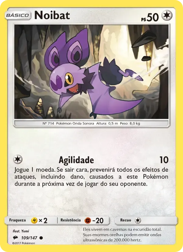 Noibat — Sombras Ardentes 109 Portuguese Pokémon card
