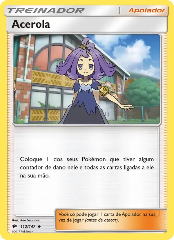 Acerola — Sombras Ardentes 112 Portuguese Pokémon card