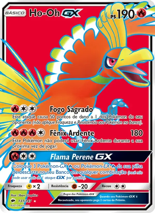 Ho-Oh GX — Sombras Ardentes 131 Portuguese Pokémon card