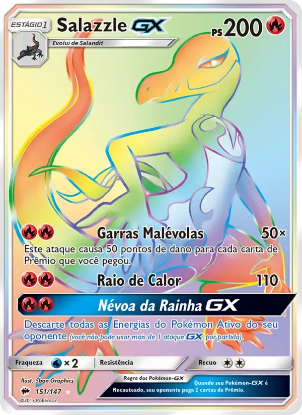 Salazzle GX — Sombras Ardentes 151 Portuguese Pokémon card