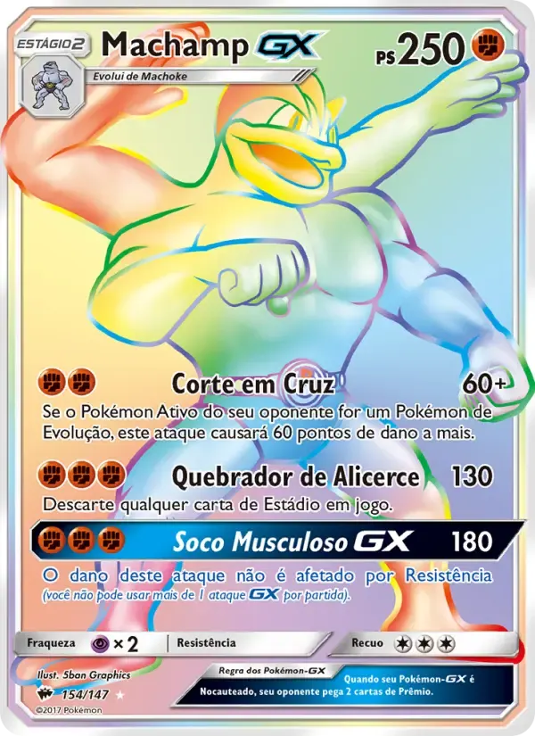 Machamp GX — Sombras Ardentes 154 Portuguese Pokémon card