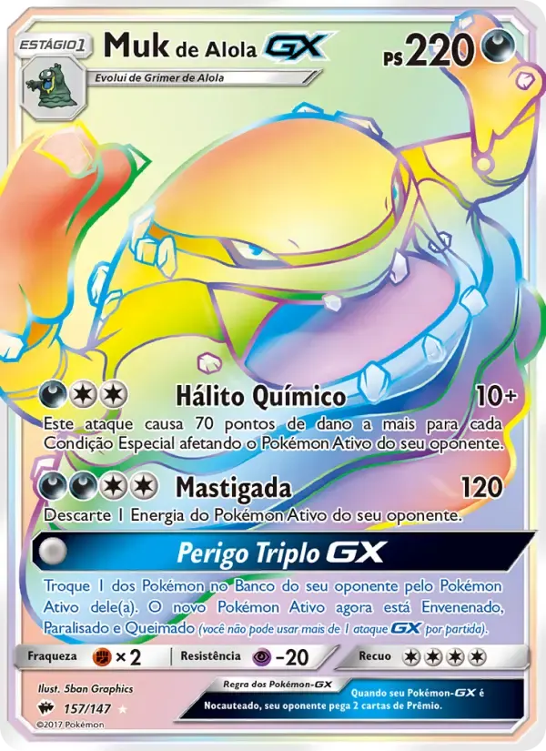 Muk de Alola GX — Sombras Ardentes 157 Portuguese Pokémon card