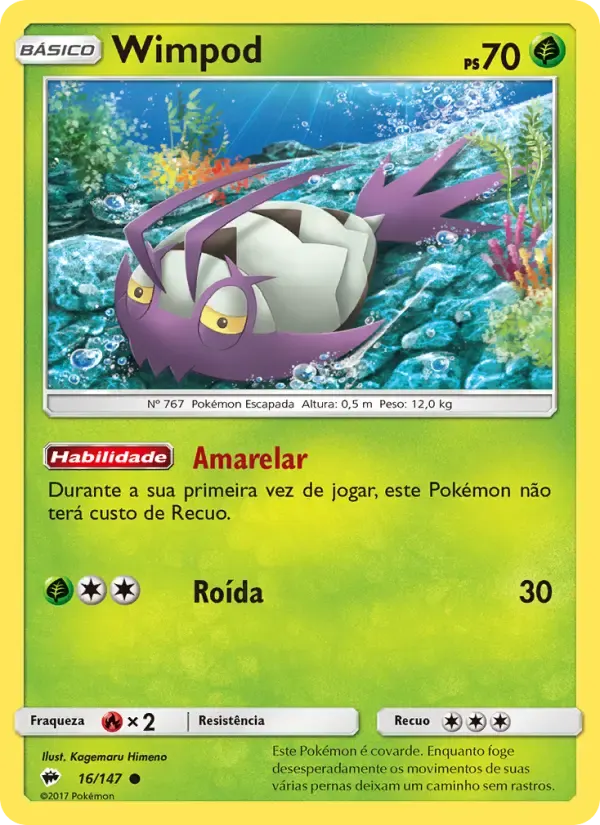 Wimpod — Sombras Ardentes 16 Portuguese Pokémon card