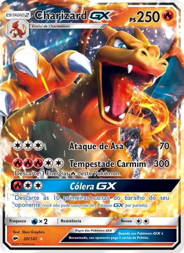 Charizard GX — Sombras Ardentes 20 Portuguese Pokémon card