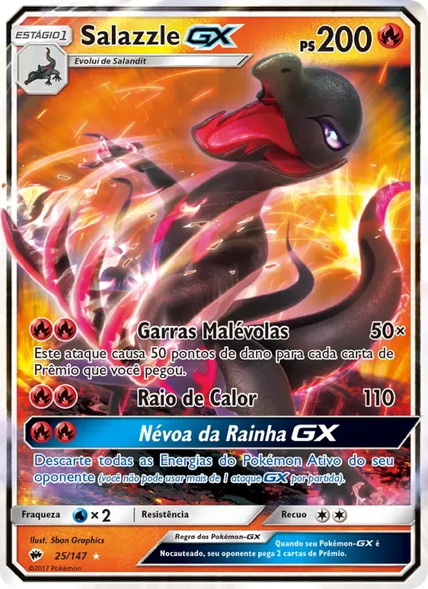 Salazzle GX — Sombras Ardentes 25 Portuguese Pokémon card