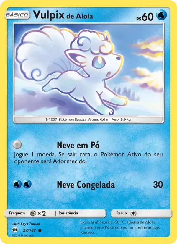 Vulpix de Alola — Sombras Ardentes 27 Portuguese Pokémon card
