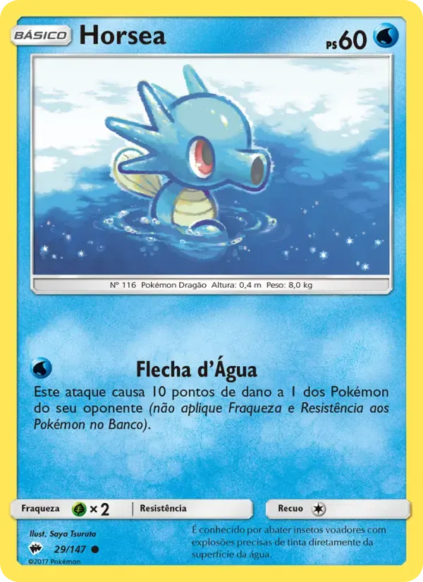 Horsea — Sombras Ardentes 29 Portuguese Pokémon card