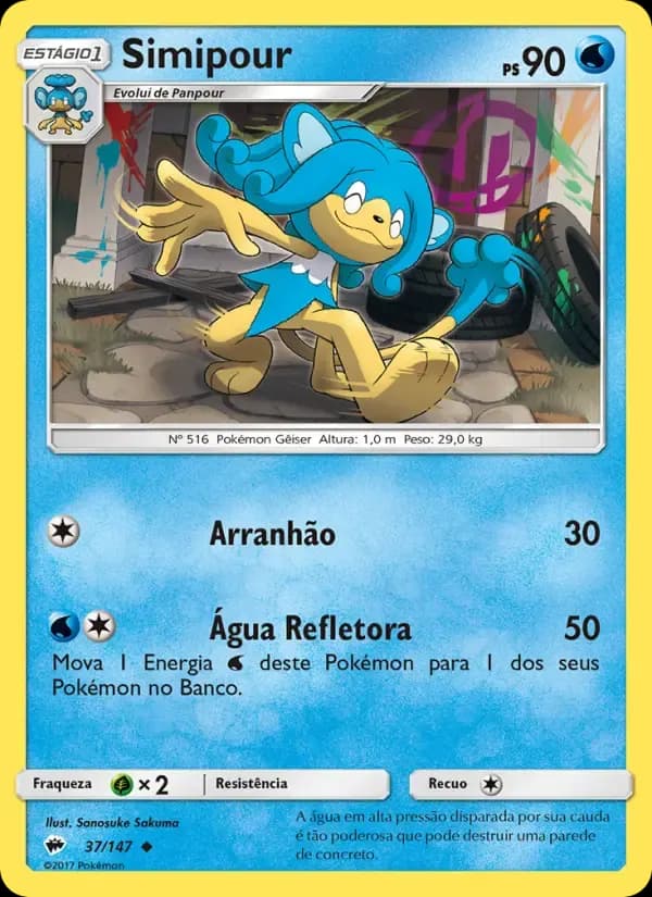 Simipour — Sombras Ardentes 37 Portuguese Pokémon card