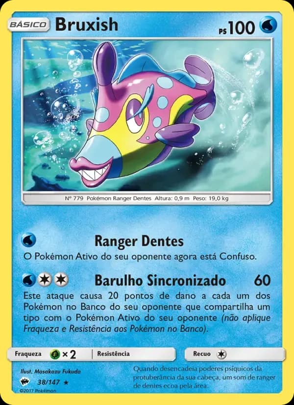 Bruxish — Sombras Ardentes 38 Portuguese Pokémon card