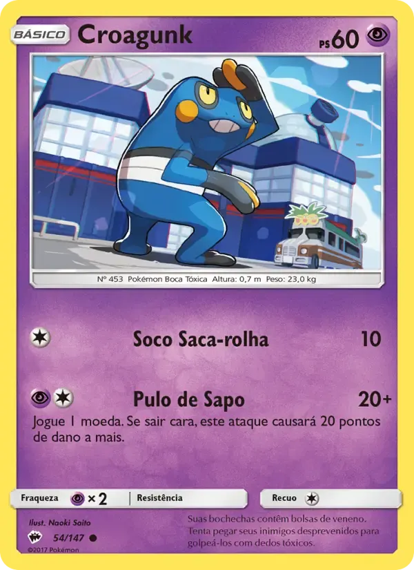 Croagunk — Sombras Ardentes 54 Portuguese Pokémon card