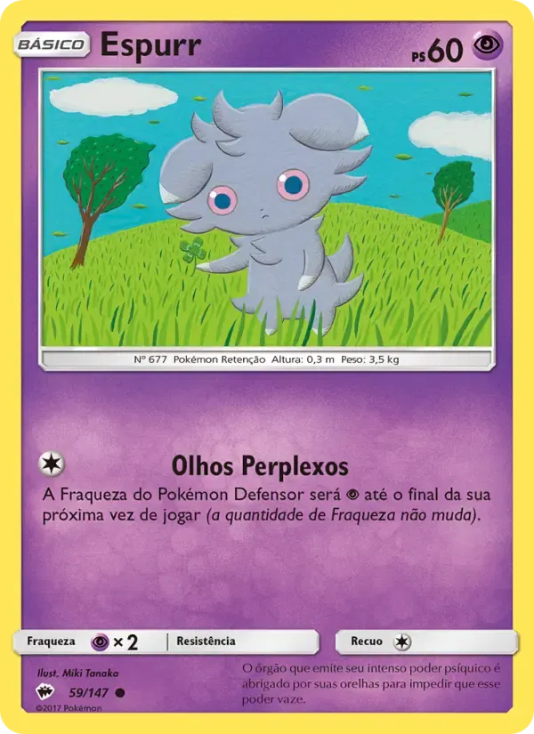 Espurr — Sombras Ardentes 59 Portuguese Pokémon card