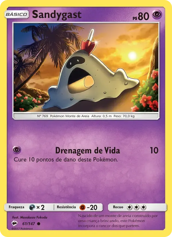 Sandygast — Sombras Ardentes 61 Portuguese Pokémon card