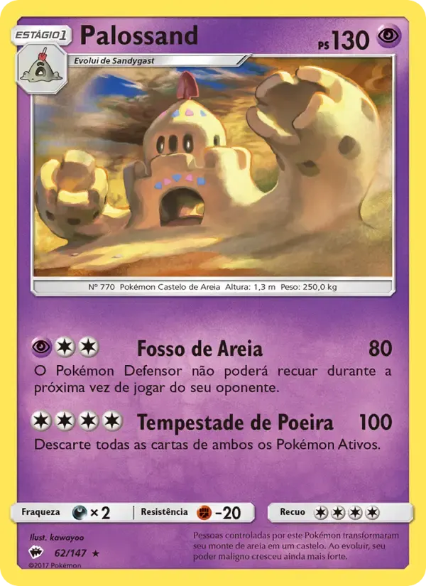 Palossand — Sombras Ardentes 62 Portuguese Pokémon card