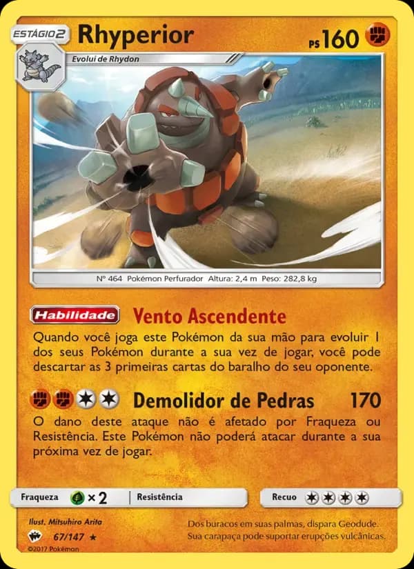 Rhyperior — Sombras Ardentes 67 Portuguese Pokémon card