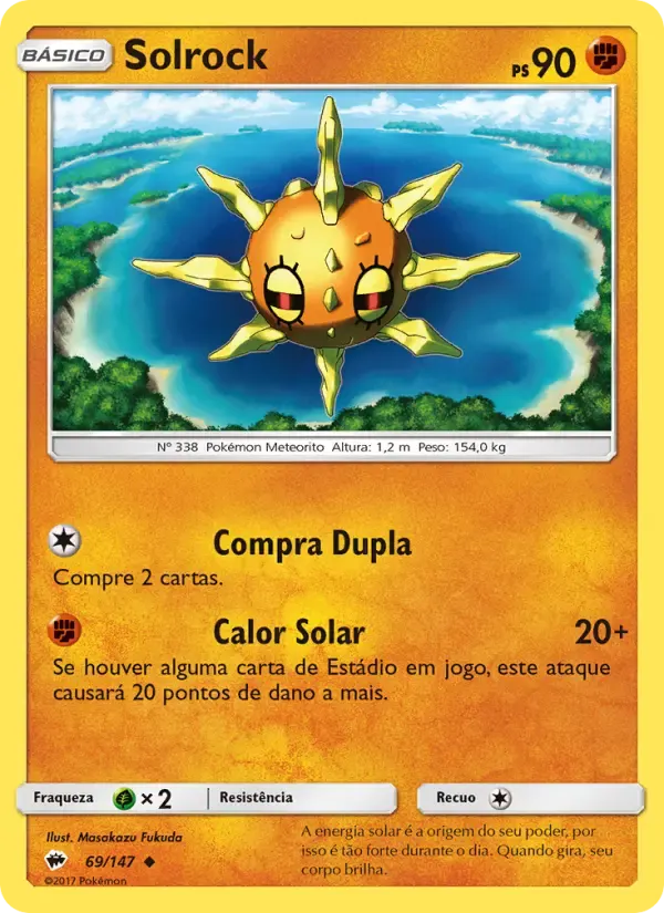 Solrock — Sombras Ardentes 69 Portuguese Pokémon card