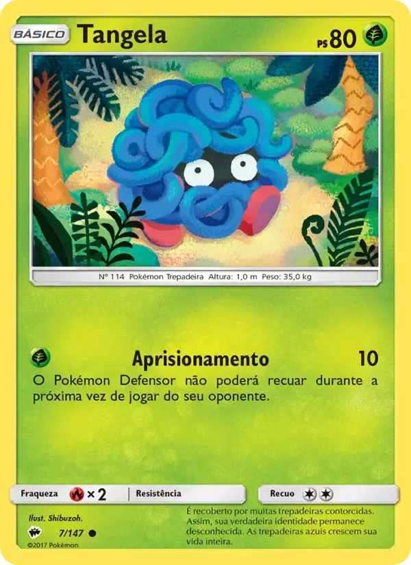 Tangela — Sombras Ardentes 7 Portuguese Pokémon card