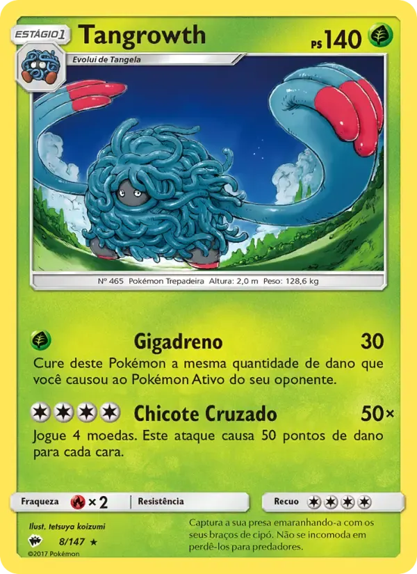 Tangrowth — Sombras Ardentes 8 Portuguese Pokémon card