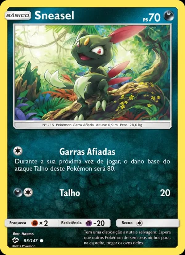 Sneasel — Sombras Ardentes 85 Portuguese Pokémon card