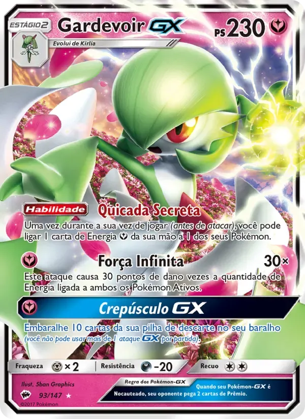 Gardevoir GX — Sombras Ardentes 93 Portuguese Pokémon card