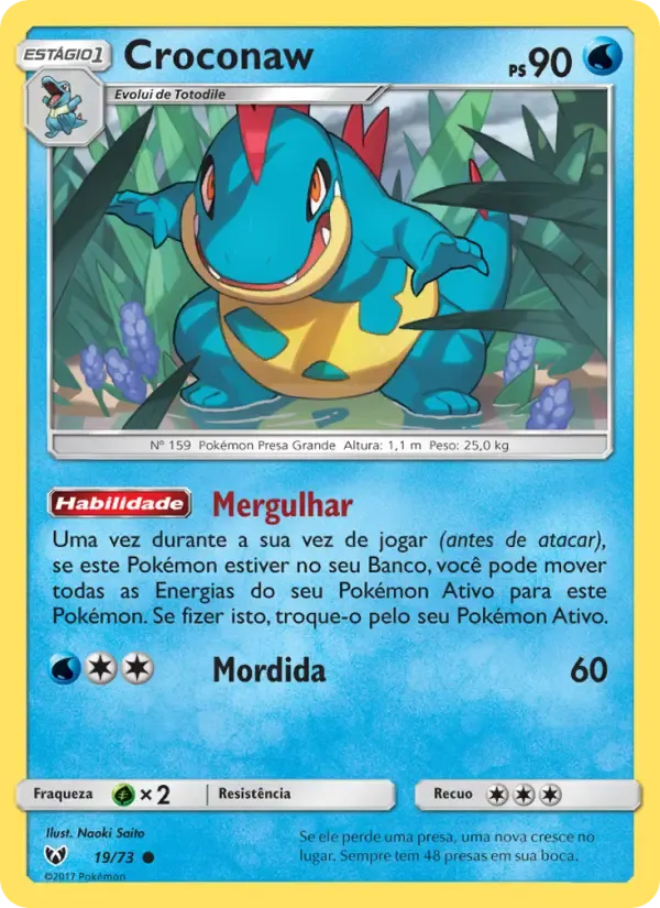Croconaw — Lendas Luminescentes 19 Portuguese Pokémon card