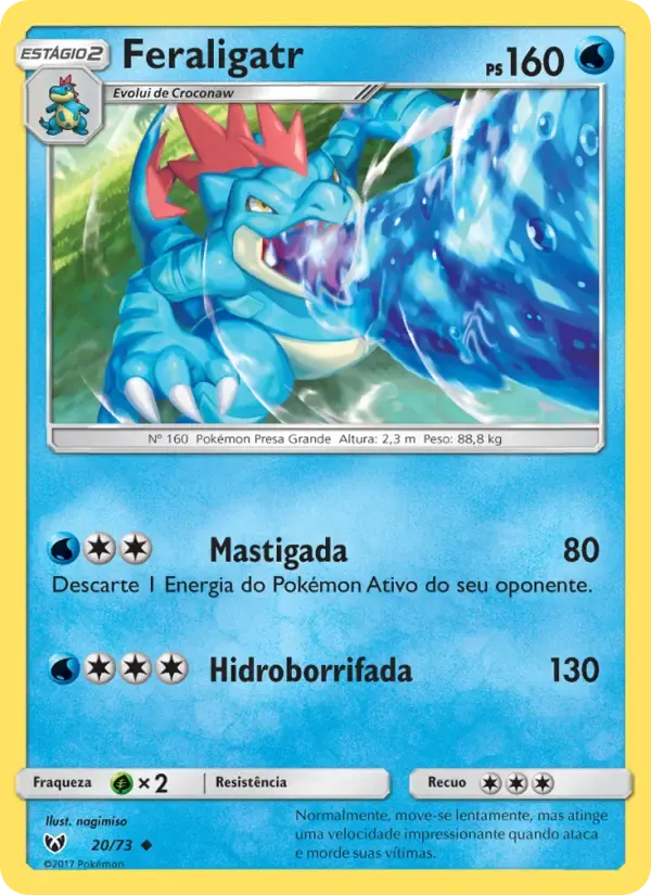 Feraligatr — Lendas Luminescentes 20 Portuguese Pokémon card