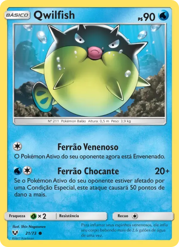 Qwilfish — Lendas Luminescentes 21 Portuguese Pokémon card