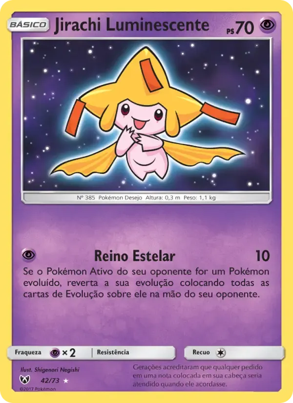 Jirachi Luminescente — Lendas Luminescentes 42 Portuguese Pokémon card