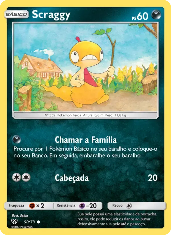 Scraggy — Lendas Luminescentes 50 Portuguese Pokémon card