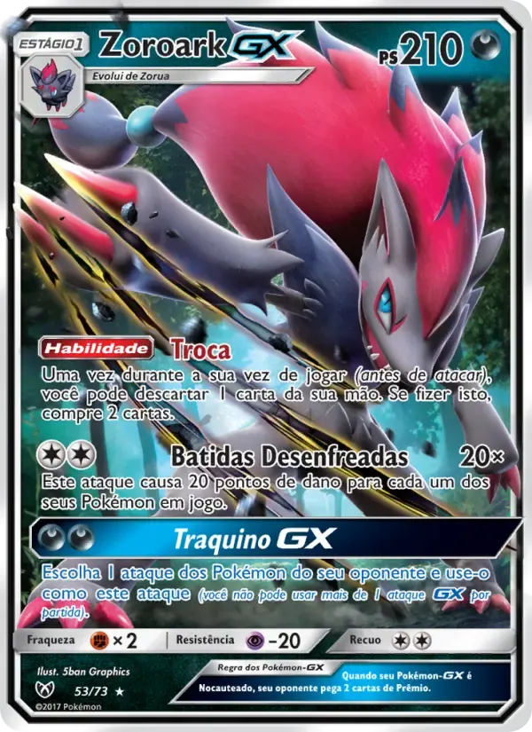 Zoroark GX — Lendas Luminescentes 53 Portuguese Pokémon card